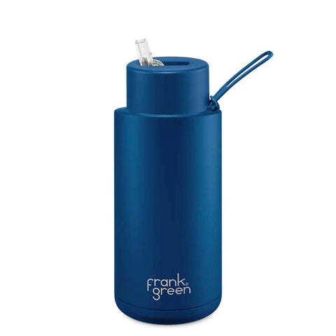 DEEP OCEAN Frank Green 34oz/1000ml/1 litre Ceramic Re-useable Bottle (straw lid)