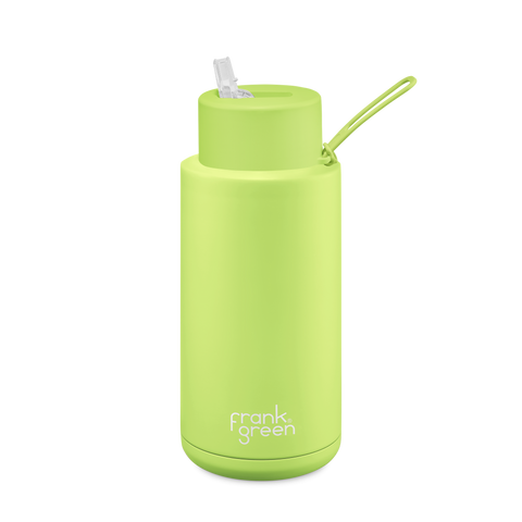 PISTACHIO GREEN Frank Green 34oz/1000ml/1 litre Ceramic Re-useable Bottle (straw lid)