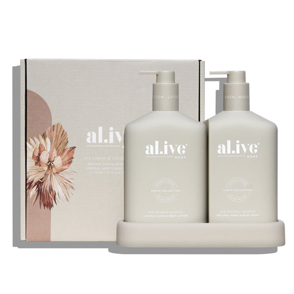 Al.ive - Wash & Lotion Duo + Tray | Sea Cotton & Coconut