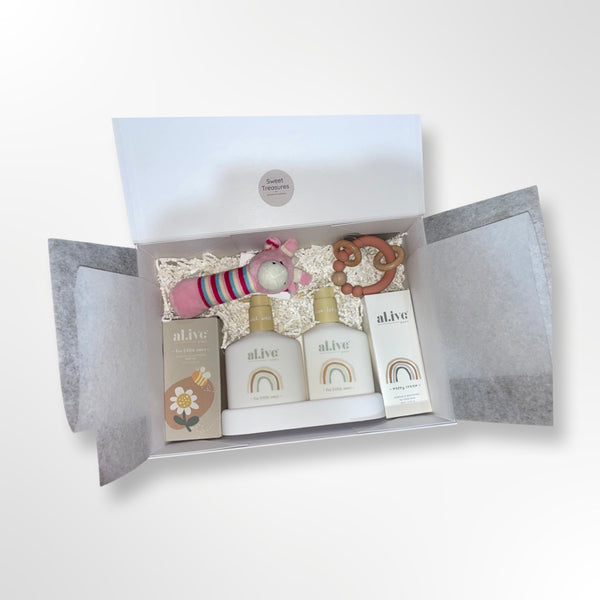 Baby Girl Rattle & Teether Gift Box