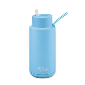 SKY BLUE Frank Green 34oz/1000ml/1 litre Ceramic Re-useable Bottle (straw lid)