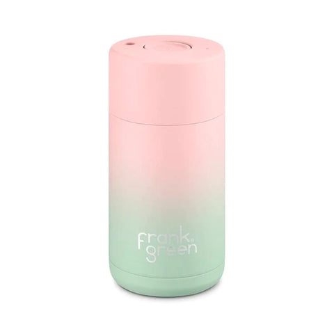 GRADIENT BLUSHED / MINT GELATO Frank Green 12oz / 355ml Ceramic Reusable Cup with Button Lid
