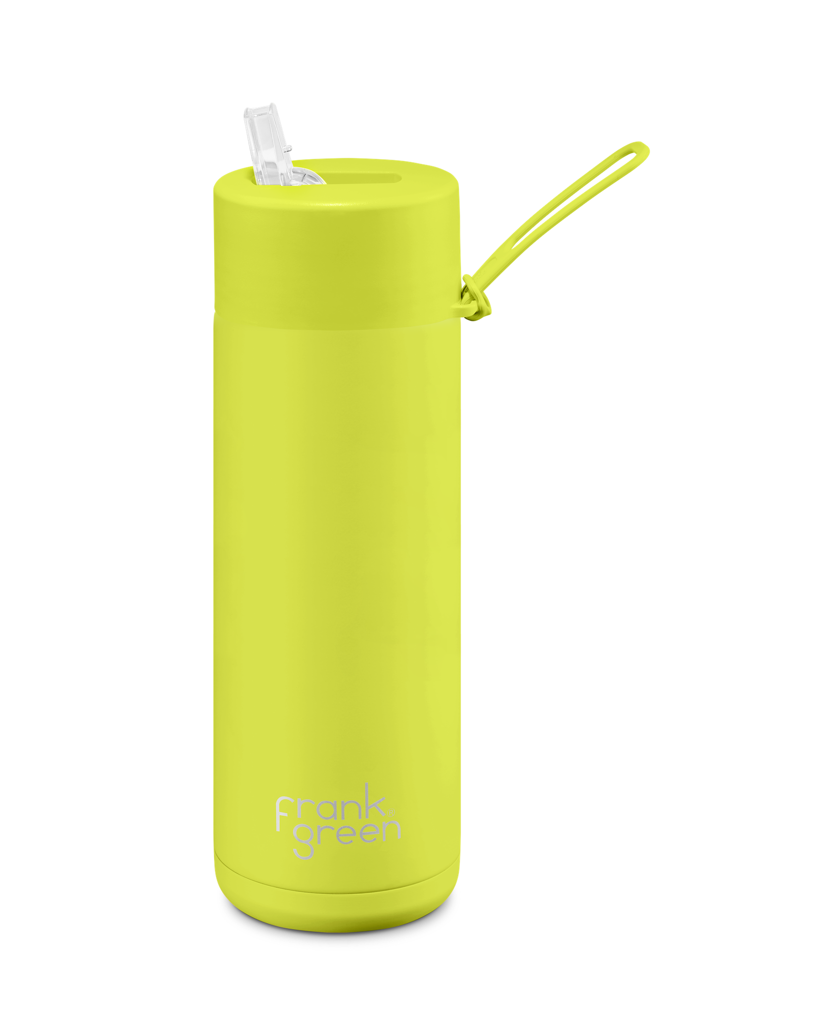 NEON YELLOW Frank Green 20oz/595ml Ceramic Re-useable Bottle (straw lid)